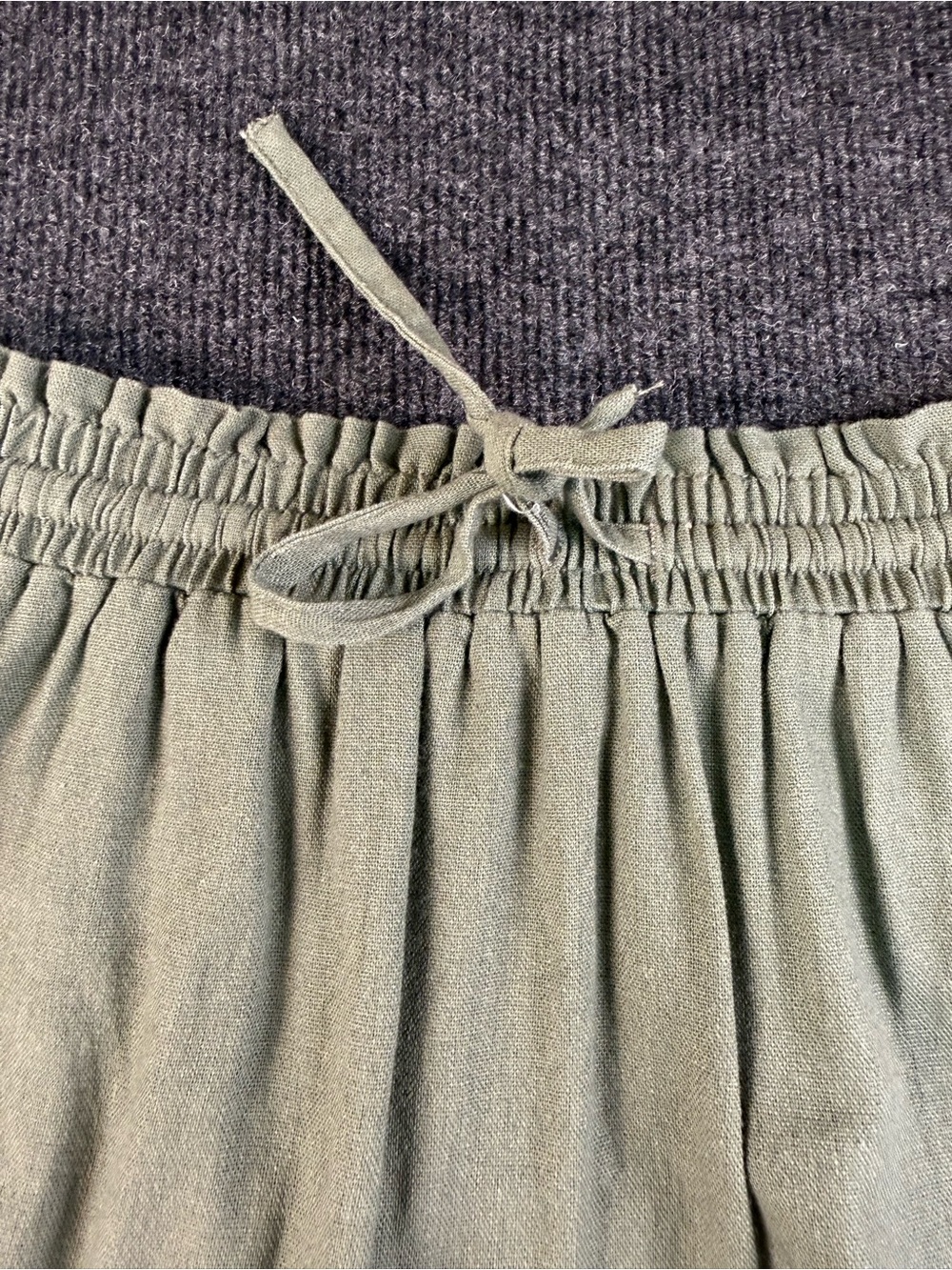 Light Sage Olive Color way Tiered Women’s Skirt with Drawstring Waist - Picture 2 of 7